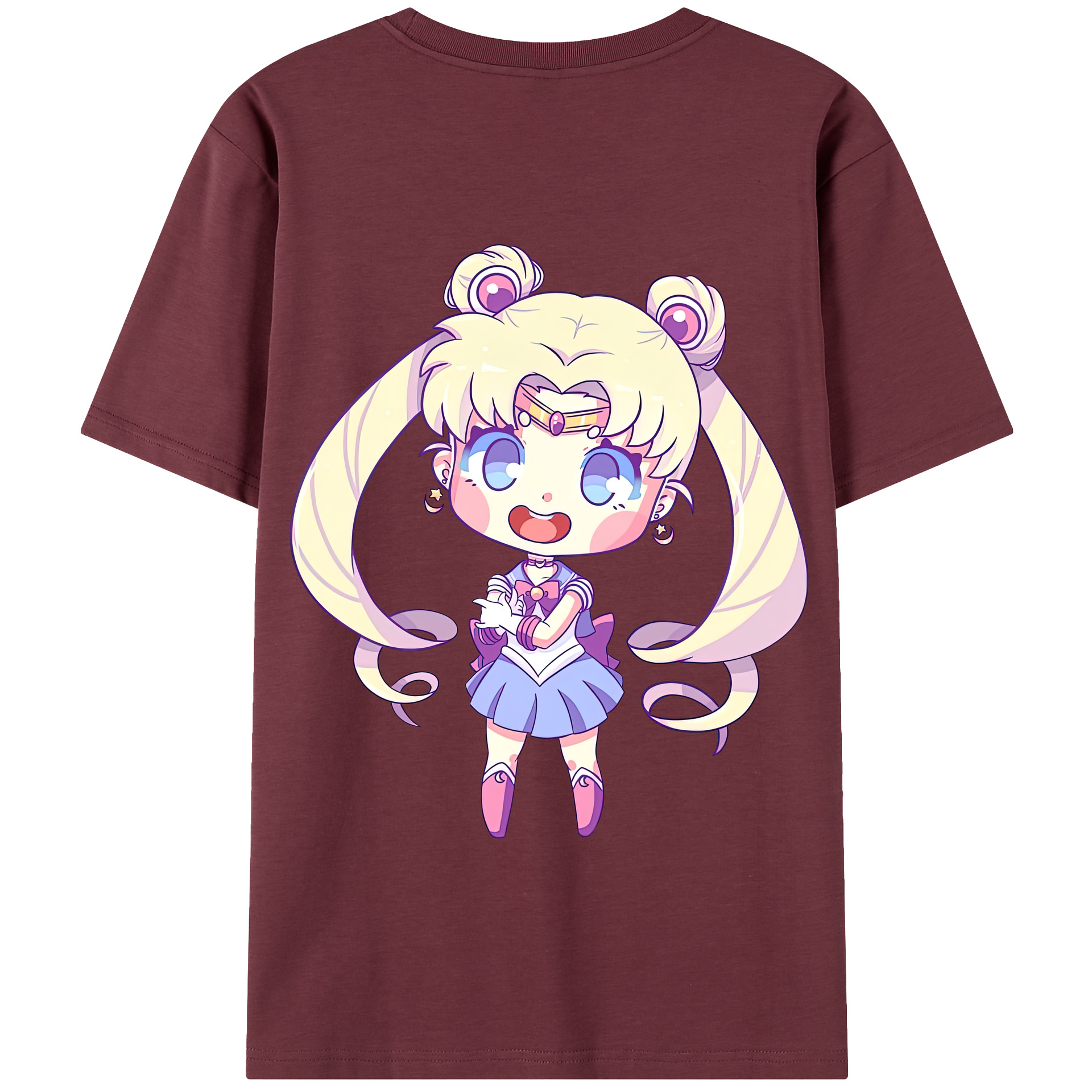 （画像用） 美少女戦士セーラームーン 月野 うさぎ つきの うさぎ Sailor Moon Tsukino Usagi 綿100％半袖Tシャツ（背面プリント）